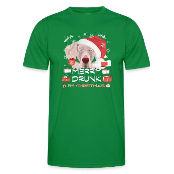 Weimaraner Christmas Market - Men's Functional T-Shirt - kelly green - Front - AI Model Male 178 dark (178cm)