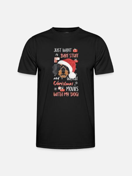 Wire-haired Dachshund Merry Christmas - Men's Functional T-Shirt - black