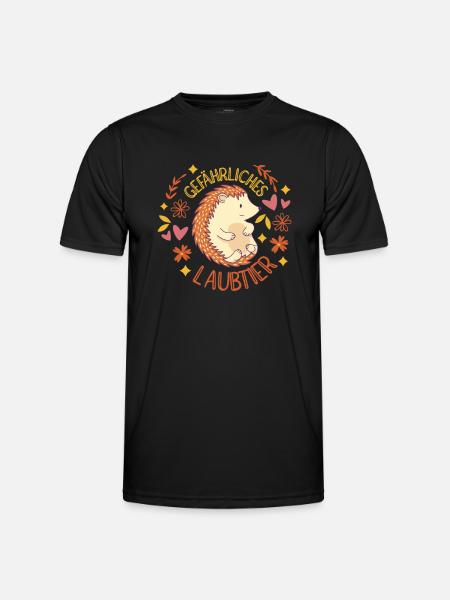 Gefährliches Laubtier Igel - Männer Funktions-T-Shirt - Schwarz