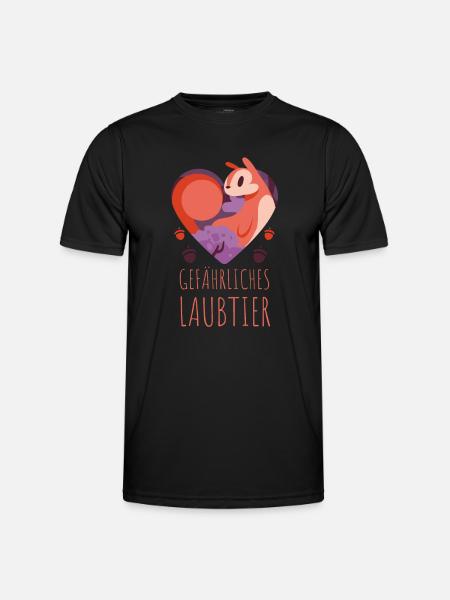 Gefährliches Laubtier Eichhörnchen - Männer Funktions-T-Shirt - Schwarz