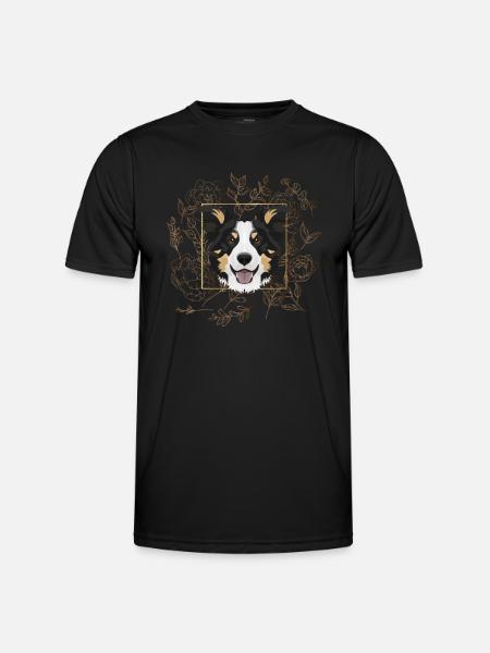Golden Dog Border Collie - Men's Functional T-Shirt - black