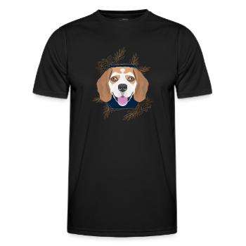 Goldener Hund Beagle - Männer Funktions-T-Shirt - Schwarz - Vorne - AI Model Male 178 dark (178cm)