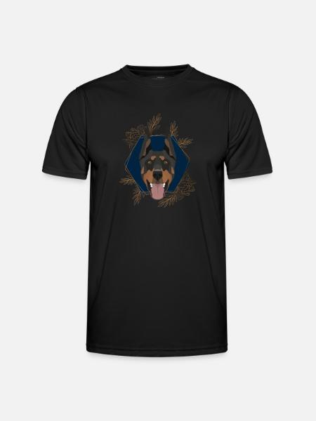 Goldener Hund Dobermann - Männer Funktions-T-Shirt - Schwarz