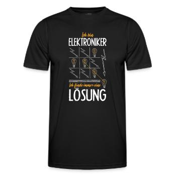 Watt, intelligente Elektroniker - Männer Funktions-T-Shirt - Schwarz - Vorne - AI Model Male 178 dark (178cm)