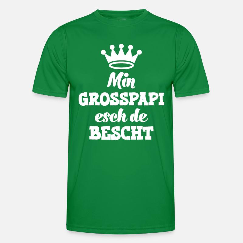 Min Grosspapi esch de bescht Opa Schweiz Grosspapi Männer Funktions-T-Shirt