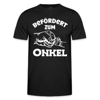 Befördert zum Onkel Du wirst Onkel - Männer Funktions-T-Shirt - Schwarz - Vorne - AI Model Male 178 dark (178cm)