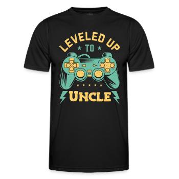 Leveled up zum Onkel Befördert zum Onkel - Männer Funktions-T-Shirt - Schwarz - Vorne - AI Model Male 178 dark (178cm)