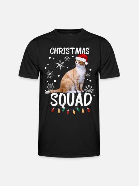 Christmas Squad. cat christmas - Men's Functional T-Shirt - black