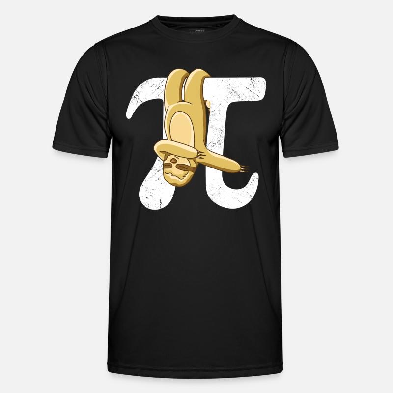 Math Sloth Pi - Männer Funktions-T-Shirt - Schwarz