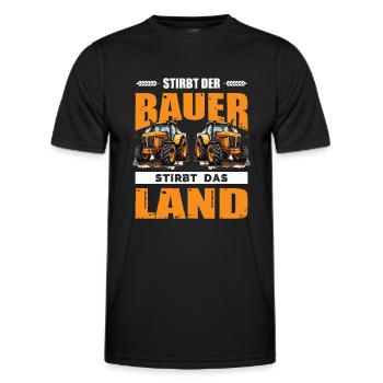 Landwirt Demo Stirbt Der Bauer Stirbt Das Land - Männer Funktions-T-Shirt - Schwarz - Vorne - AI Model Male 178 dark (178cm)