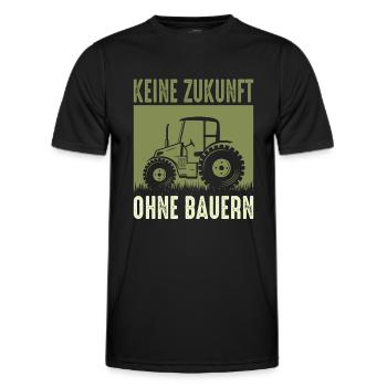Bauernproteste 2024 Demo Keine Zukunft Ohne Bauern - Männer Funktions-T-Shirt - Schwarz - Vorne - AI Model Male 178 dark (178cm)