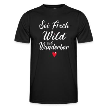 Frech Wild Wunderbar Freche Mädchen Sprüche - Männer Funktions-T-Shirt - Schwarz - Vorne - AI Model Male 178 dark (178cm)