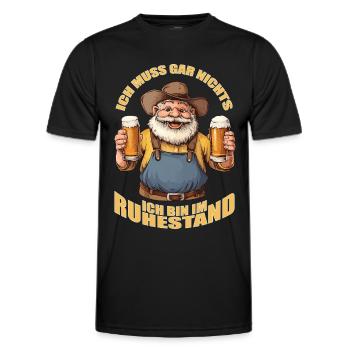 Rentner Ich muss gar nichts Rente 2025 Ruhestand - Männer Funktions-T-Shirt - Schwarz - Vorne - AI Model Male 178 dark (178cm)