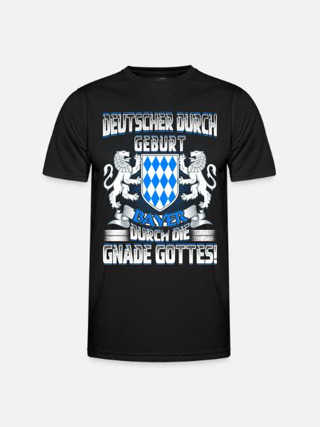 Bayer durch Gottes Gnade - Männer Funktions-T-Shirt - Schwarz