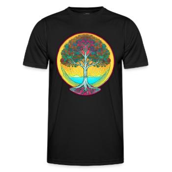 Germanic and Viking World Tree Yggdrasil - Men's Functional T-Shirt - black - Front - AI Model Male 178 dark (178cm)