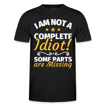 Idiot dork stupide drôle dire - T-shirt sport Homme - noir - Devant - AI Model Male 178 dark (178cm)