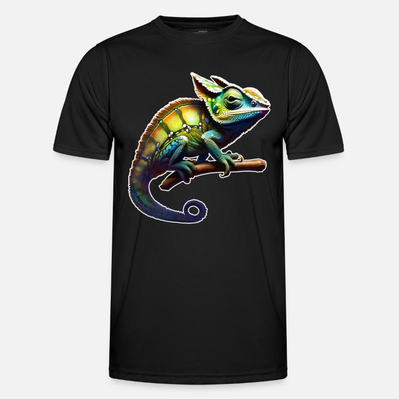 Cooles Camouflage Chameleon - Männer Funktions-T-Shirt - Schwarz