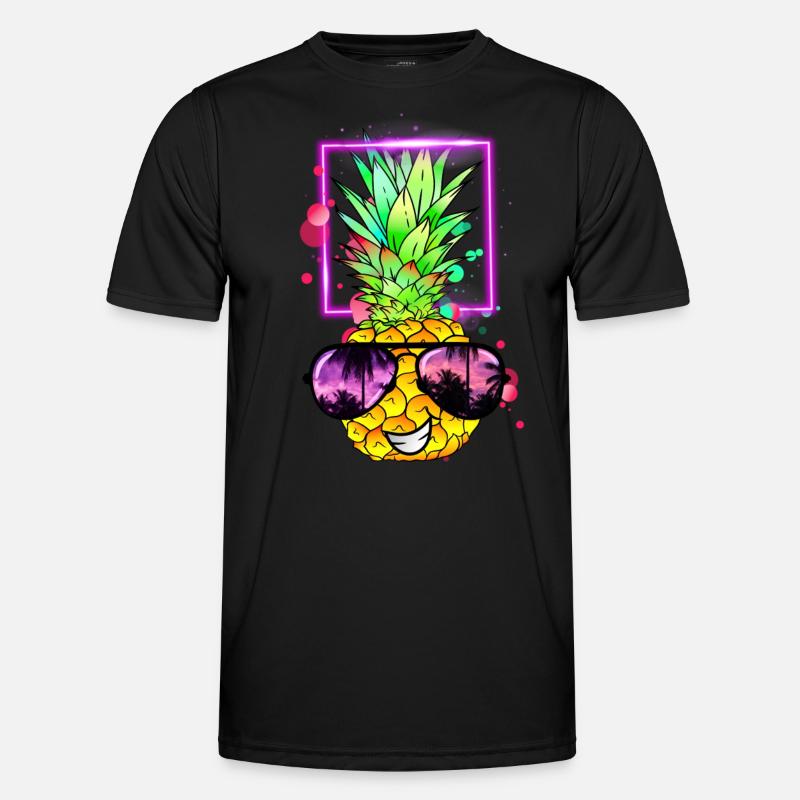 coole Ananas Retro Neon Männer Funktions-T-Shirt
