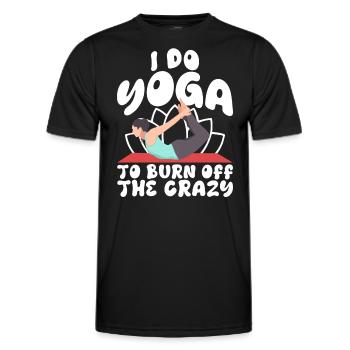 Je fais du yoga pour brûler les fous - T-shirt sport Homme - noir - Devant - AI Model Male 178 dark (178cm)