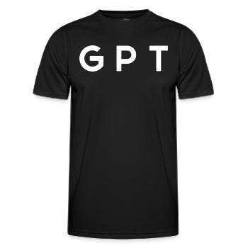 Humour Beauf Lettre GPT Jeu De Mots - T-shirt sport Homme - noir - Devant - AI Model Male 178 dark (178cm)