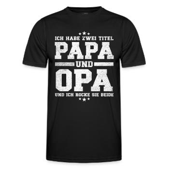 Papa und Opa Titel - Männer Funktions-T-Shirt - Schwarz - Vorne - AI Model Male 178 dark (178cm)
