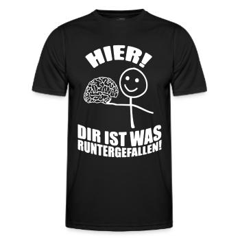 Hier Dir ist was runtergefallen - Männer Funktions-T-Shirt - Schwarz - Vorne - AI Model Male 178 dark (178cm)