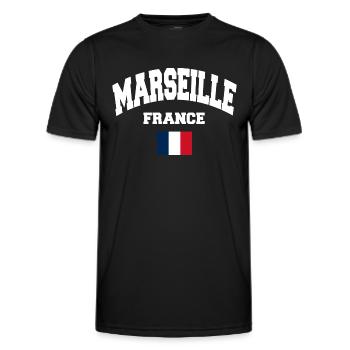 Marseille - Männer Funktions-T-Shirt - Schwarz - Vorne - AI Model Male 178 dark (178cm)