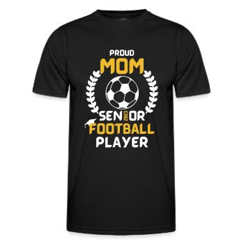 proud mom SENIOR 2023 football player graduation - Men's Functional T-Shirt - black - Front - AI Model Male 178 dark (178cm)