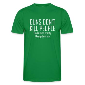 Weapons gun toeten daddy daughter begun - Men's Functional T-Shirt - kelly green - Front - AI Model Male 178 dark (178cm)