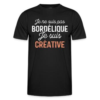 Je ne suis pas bordélique je suis créative - T-shirt sport Homme - noir - Devant - AI Model Male 178 dark (178cm)