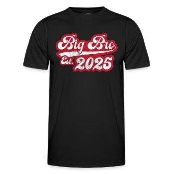Big Bro Est 2025 - Men's Functional T-Shirt - black - Front - AI Model Male 178 dark (178cm)