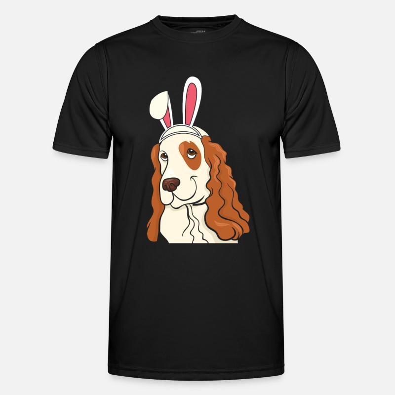 Cocker Spaniel Easter Bunny Happy Easter Gift Has - Men's Functional T-Shirt - black