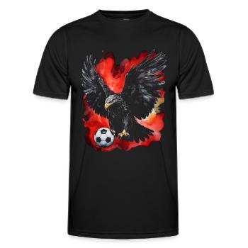 Eagle Football Colorful Albania Animal Design Print - Men's Functional T-Shirt - black - Front - AI Model Male 178 dark (178cm)