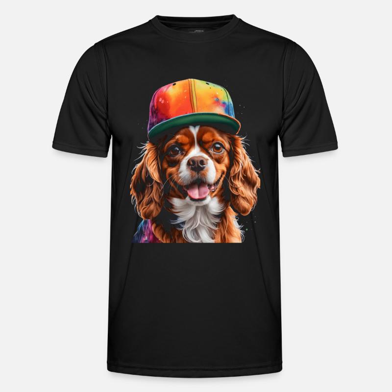 Cavalier King Charles Spaniel Snapback Cap Dog Men's Functional T-Shirt