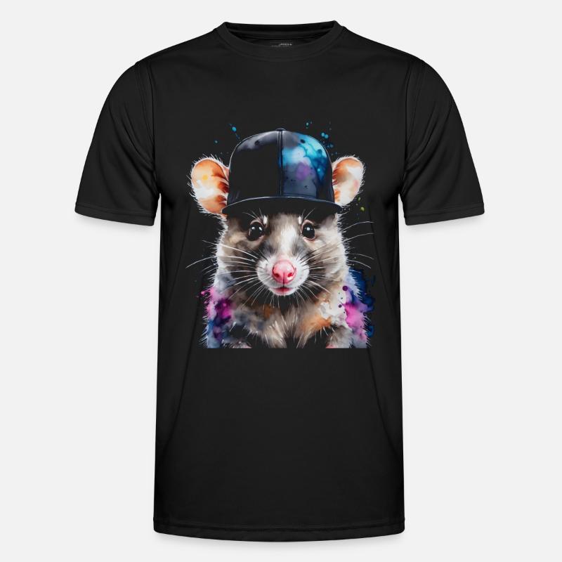 Opossum Snapback Cap Cool Tier Design Print Männer Funktions-T-Shirt