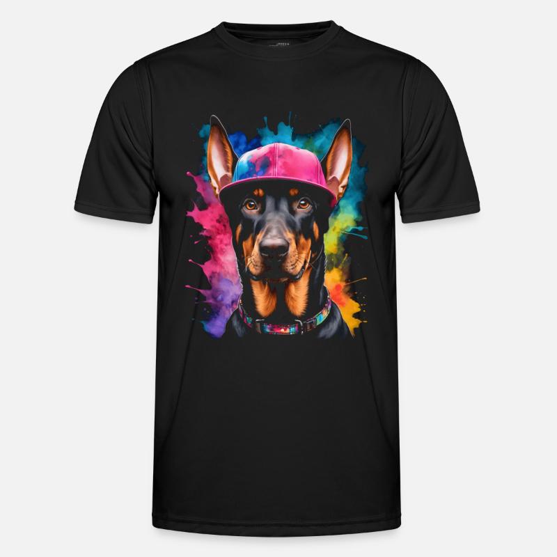 Dobermann Snapback Cap Hund Lustig Design Print Männer Funktions-T-Shirt