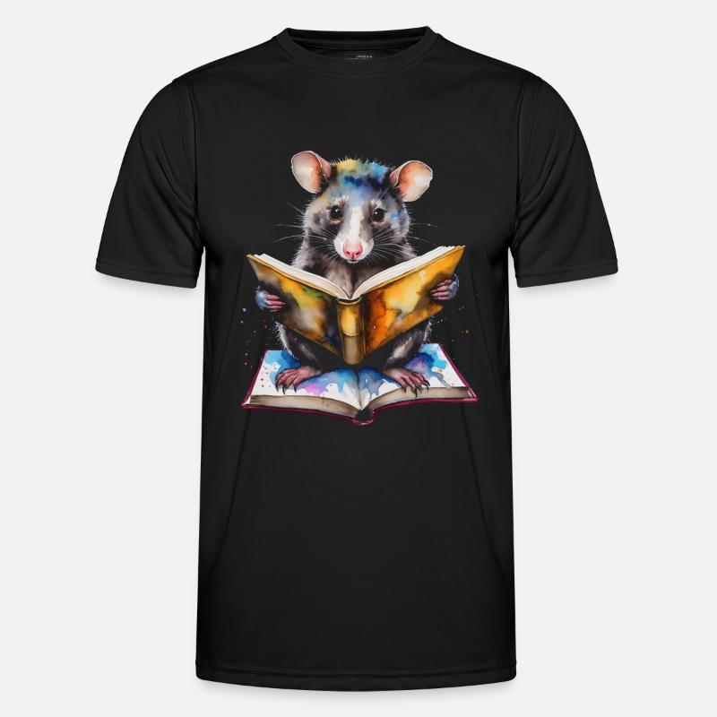Possum Lecture Coloré Animal Design Imprimer T-shirt sport Homme