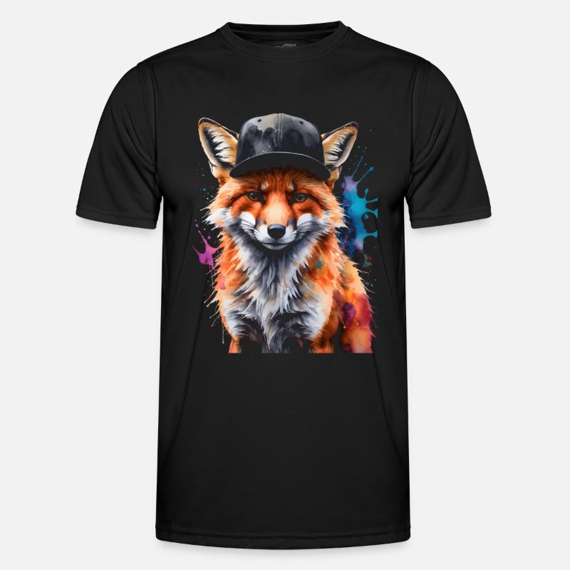 Fuchs Snapback Cap Cool Tier Design Print Männer Funktions-T-Shirt