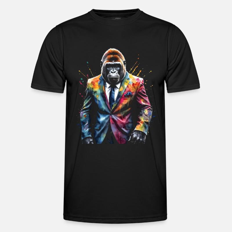 Costume de gorille singe Imprimé de conception d’animaux colorés T-shirt sport Homme