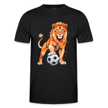 Lion Football Colorful Holland Netherlands Design Print - Men's Functional T-Shirt - black - Front - AI Model Male 178 dark (178cm)