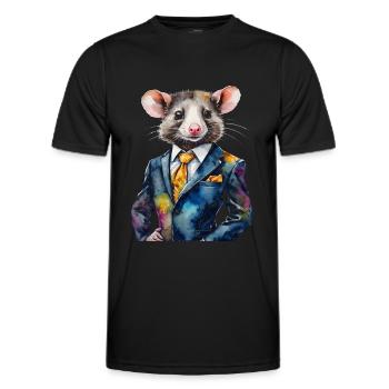 Costume Opossum Imprimé Animal Coloré - T-shirt sport Homme - noir - Devant - AI Model Male 178 dark (178cm)