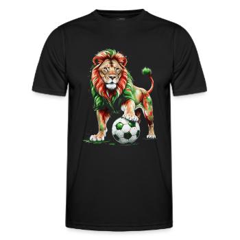 Lion Football Colorful Italy Animal Design Print - Men's Functional T-Shirt - black - Front - AI Model Male 178 dark (178cm)