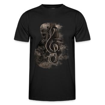 Guitar Sheet Music - Men's Functional T-Shirt - black - Front - AI Model Male 178 dark (178cm)