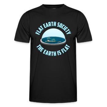 Flat Earth Society | The earth is flat - Männer Funktions-T-Shirt - Schwarz - Vorne - AI Model Male 178 dark (178cm)