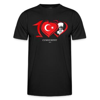 Mustafa Kemal Atatürk 100 Years of the Republic - Men's Functional T-Shirt - black - Front - AI Model Male 178 dark (178cm)