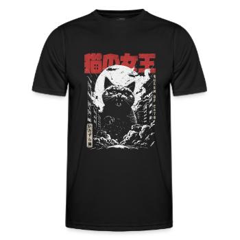 Königin Der Katzen Japan Style Monster Katze - Männer Funktions-T-Shirt - Schwarz - Vorne - AI Model Male 178 dark (178cm)