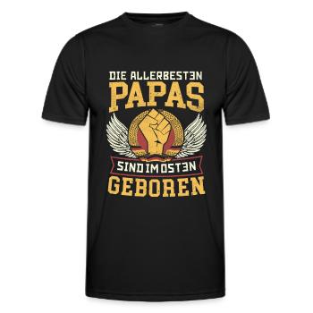 DIE ALLERBESTEN PAPAS SIND IM OSTEN GEBOREN DDR - Männer Funktions-T-Shirt - Schwarz - Vorne - AI Model Male 178 dark (178cm)