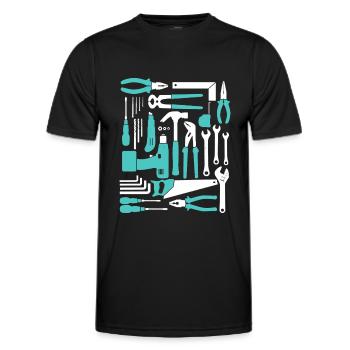 Screwdriver Hobbyist Handyman DIY Tool - Men's Functional T-Shirt - black - Front - AI Model Male 178 dark (178cm)