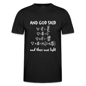 And God spoke, and there was light. - Men's Functional T-Shirt - black - Front - AI Model Male 178 dark (178cm)