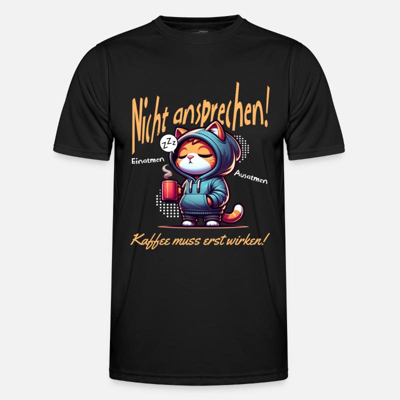 Nicht ansprechen erst Kaffee Männer Funktions-T-Shirt